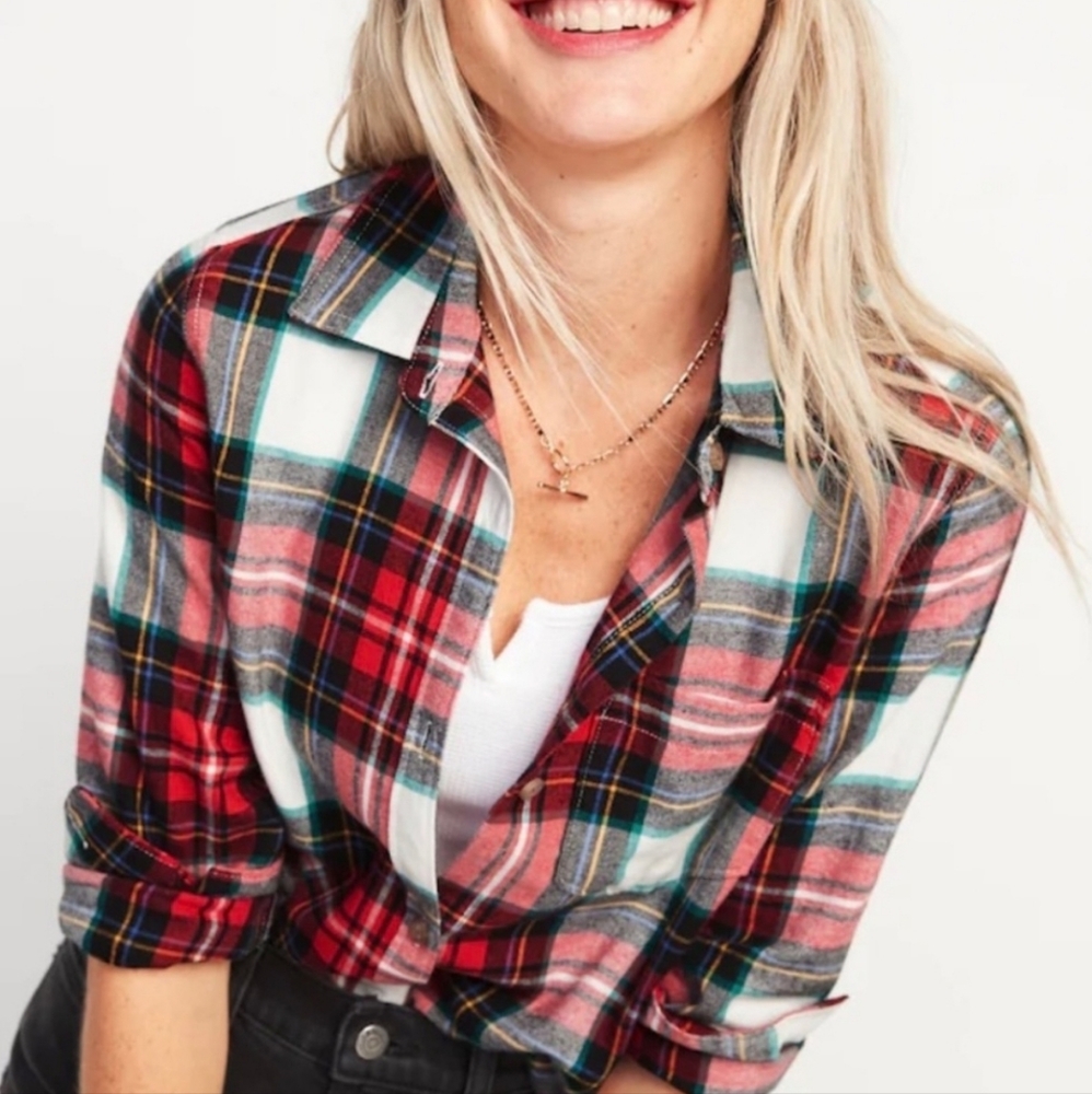 XXL Old Navy Plaid Button Down Flannel Shirt